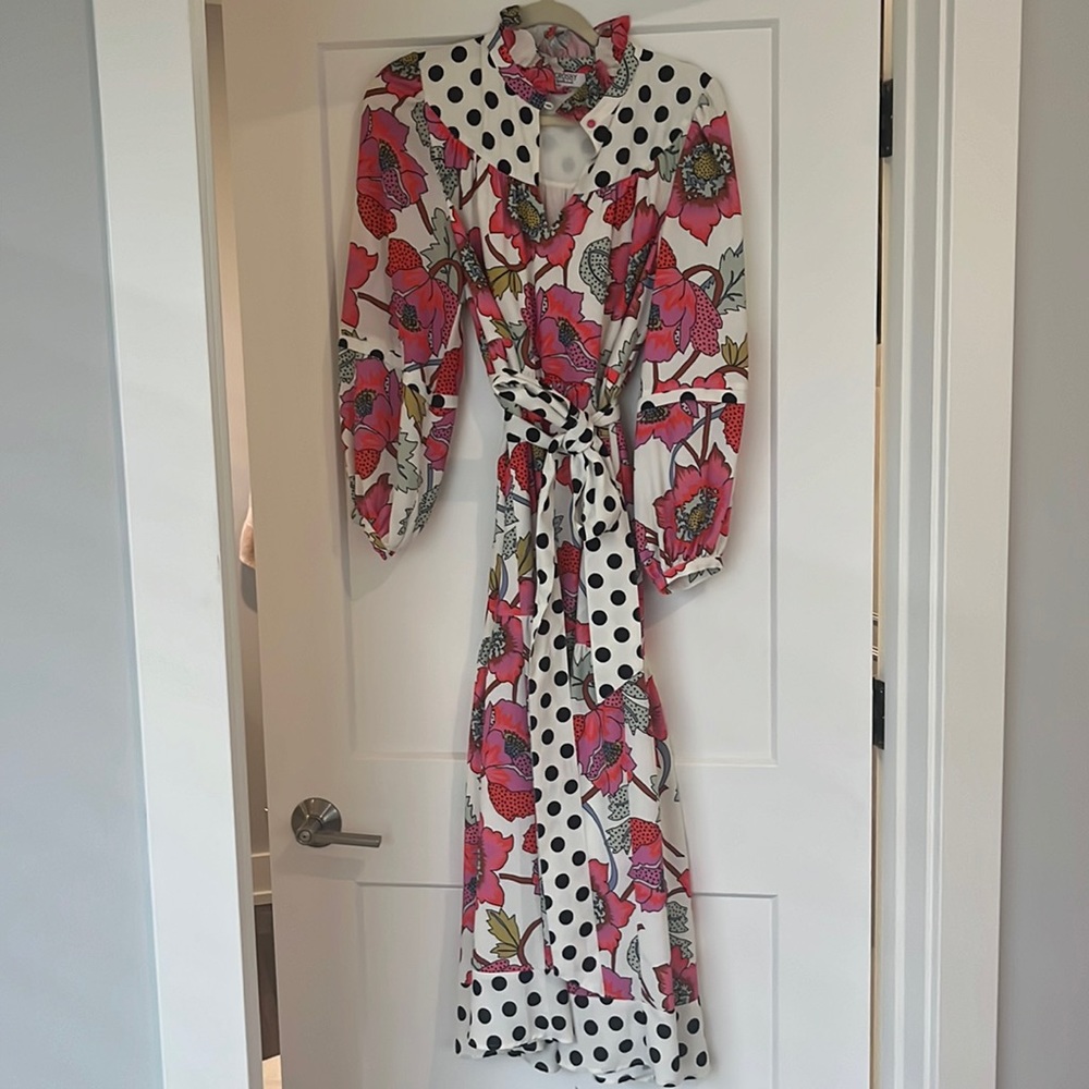 Crosby by mollie burch dress-Delphine peony polka dot dress